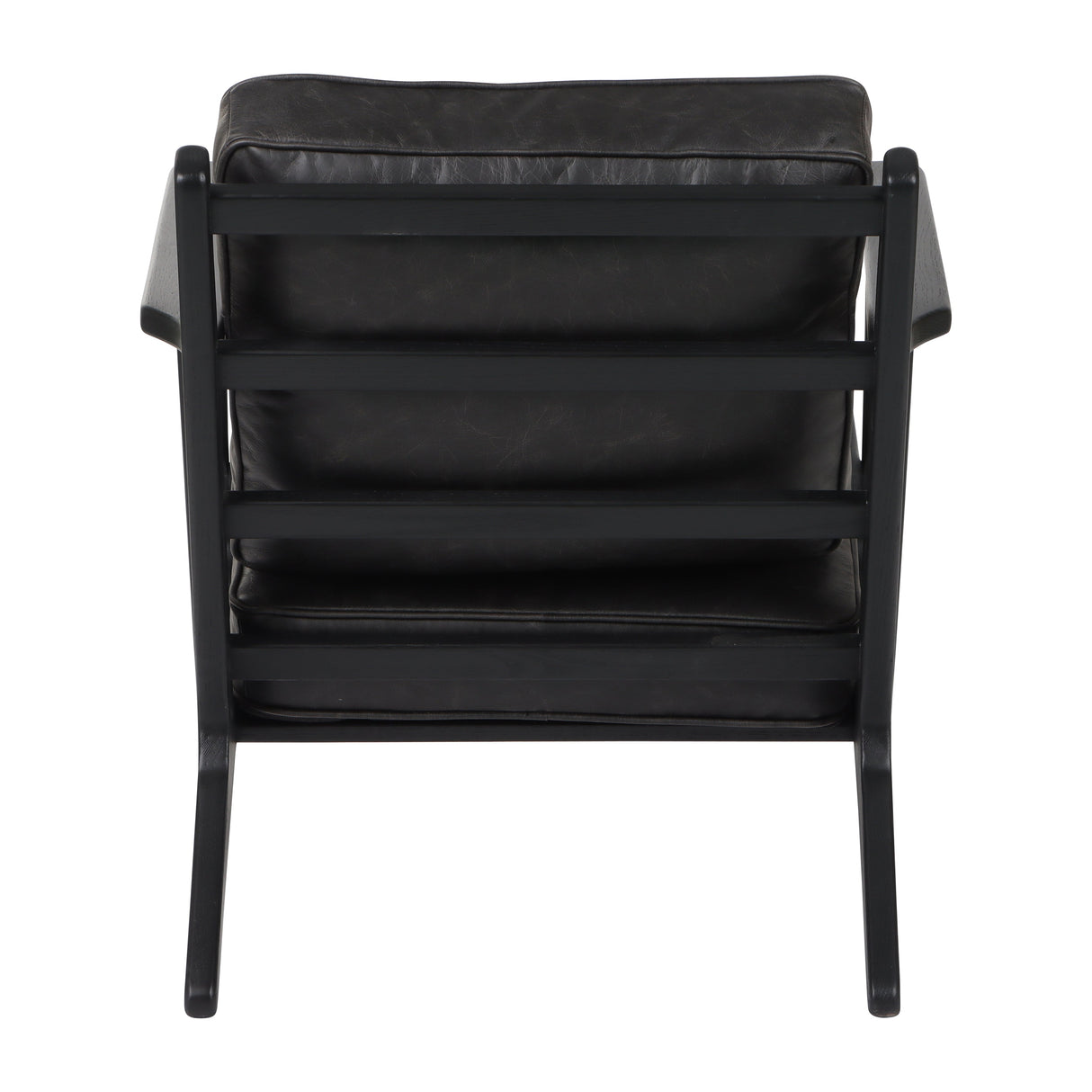 33" Andromeda Top Grain Leather Accent Chair, Blk