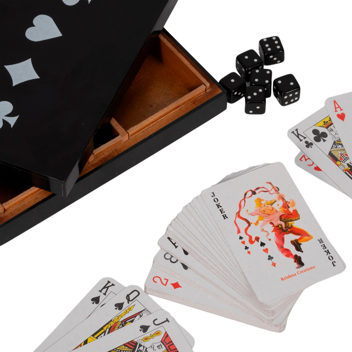 7" Cards & Dice Box, Black/white