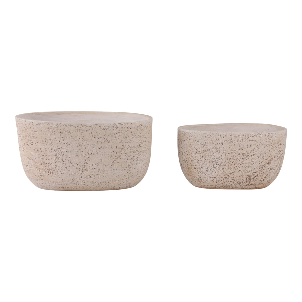 S/2 18/22" Oblong Cement Texture Resin Planters