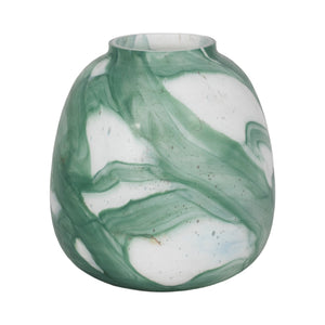 13" Ebb & Flow Vase, Green/clear