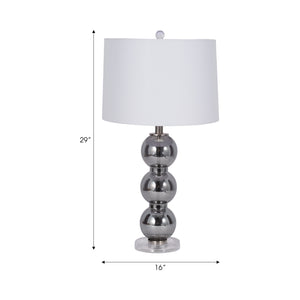 29" Stacked Glass Ball Table Lamp Crystal Base, Sm