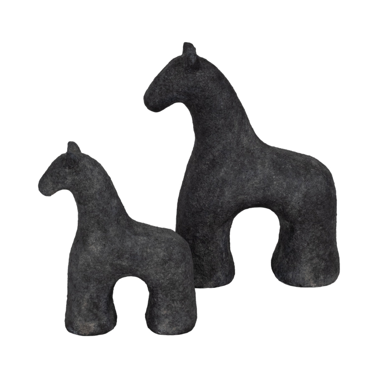 6" Textured Horse, Black