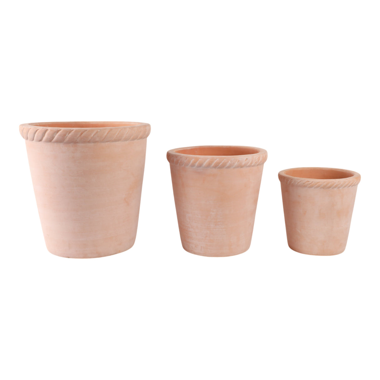 S/3 9/12/15" Terracotta Planters, Natural