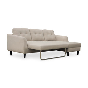 Belagio Sofa Bed With Chaise Beige Right