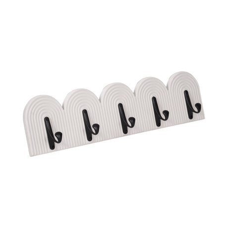 24" 5-arch Wall Hooks, White