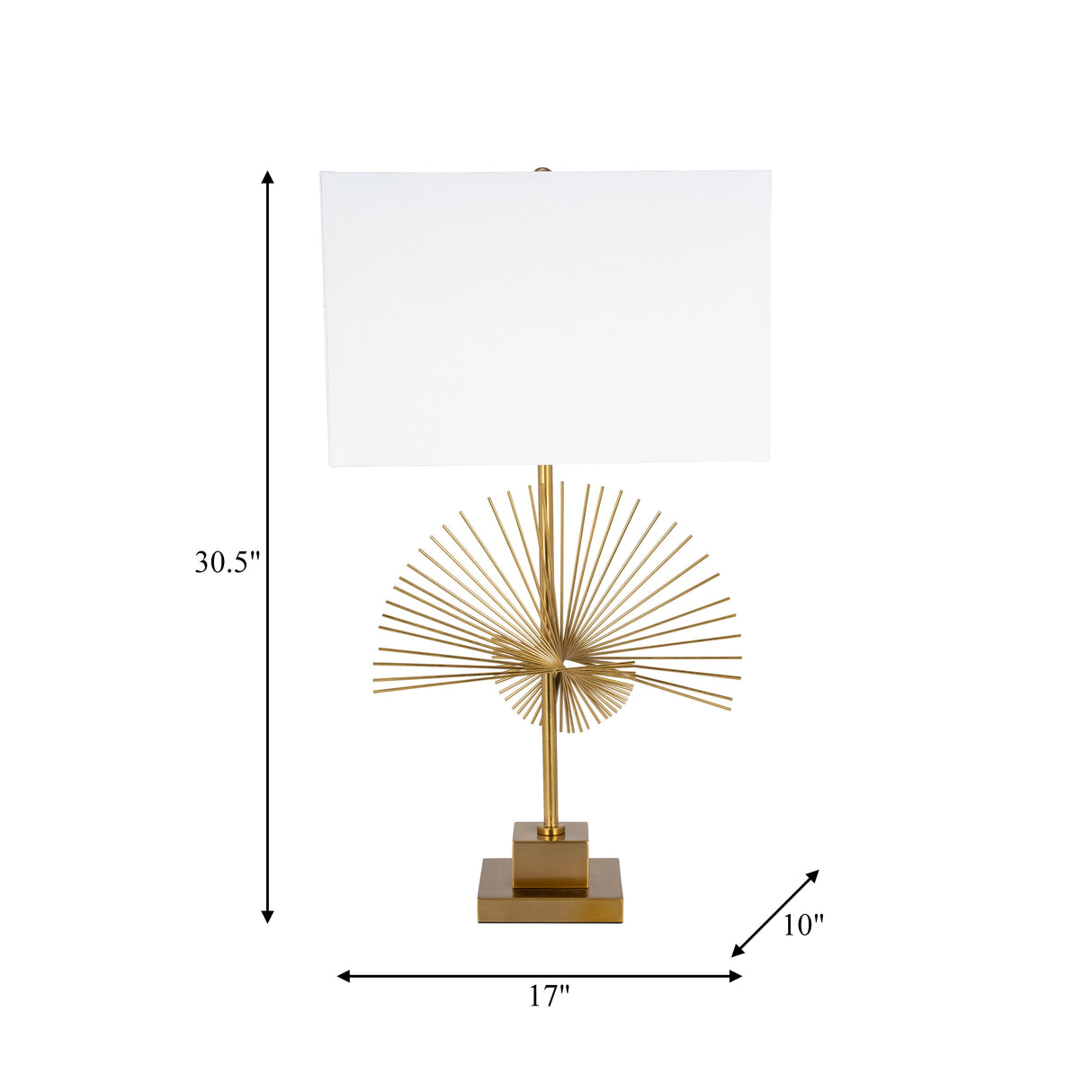 Metal 31" Rays Table Lamp, Gold