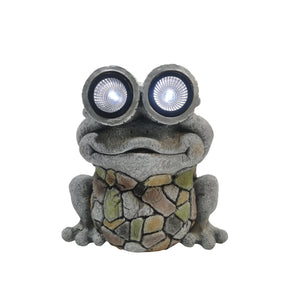 12" Frog With Solar Goggles, Multi