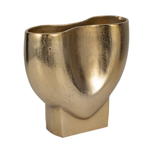 11" Abyss Arrow Shaped Metal Vase, Gold