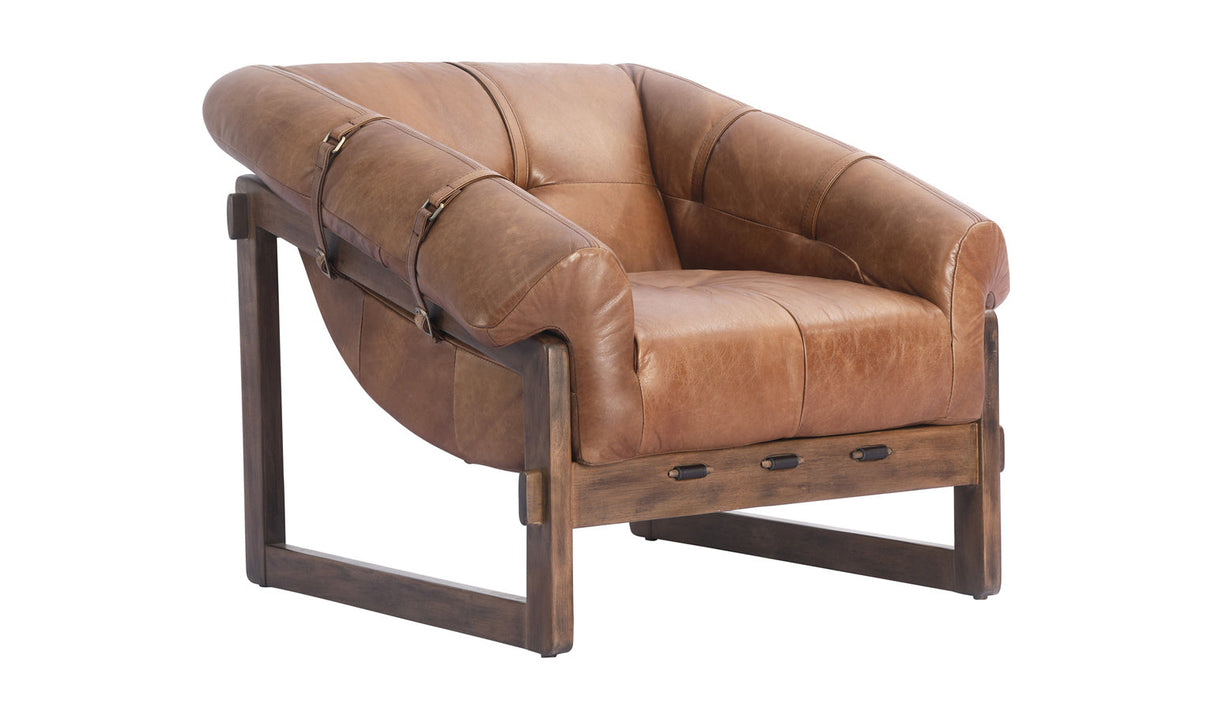 Bellos Accent Chair Open Road Brown Leather