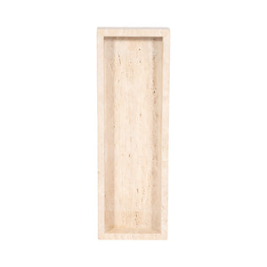 18" Travertine Rectangular Tray, Tan