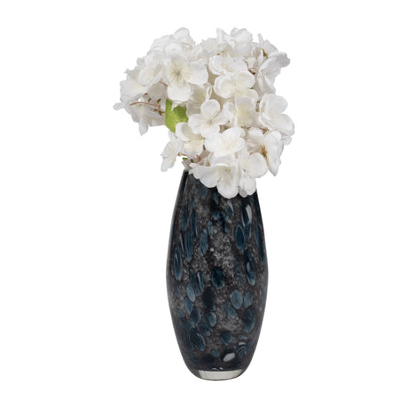 9" AMALDA MEDIUM BLUE GLASS VASE