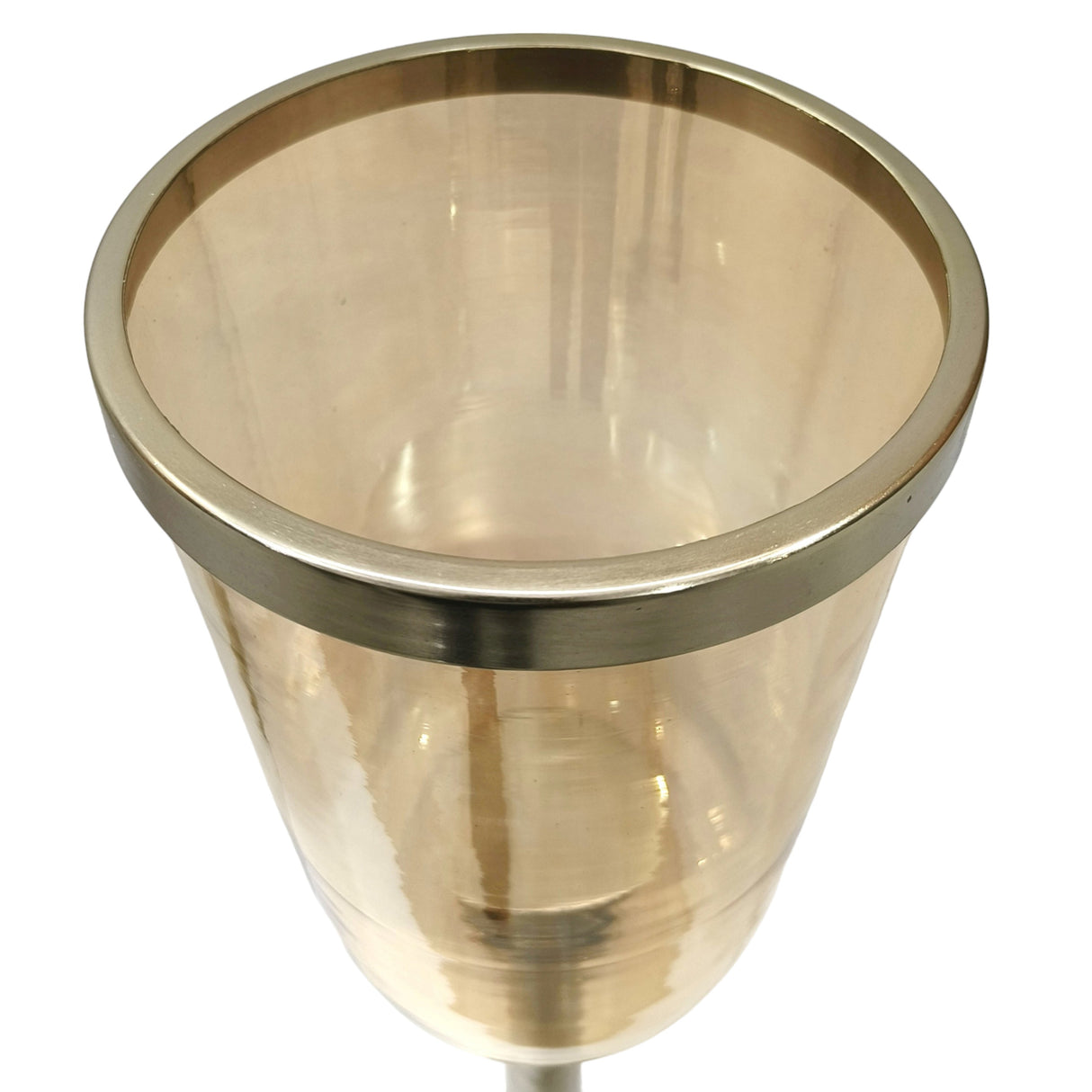 43" Illum Large Gold Glass Candle Hurricane