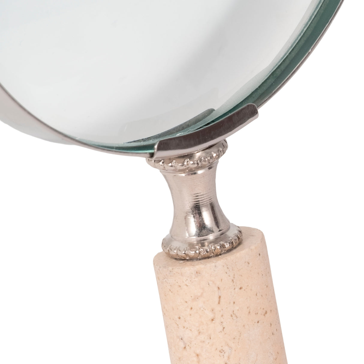 4" Travertine Handle Magnifying Glass, Tan