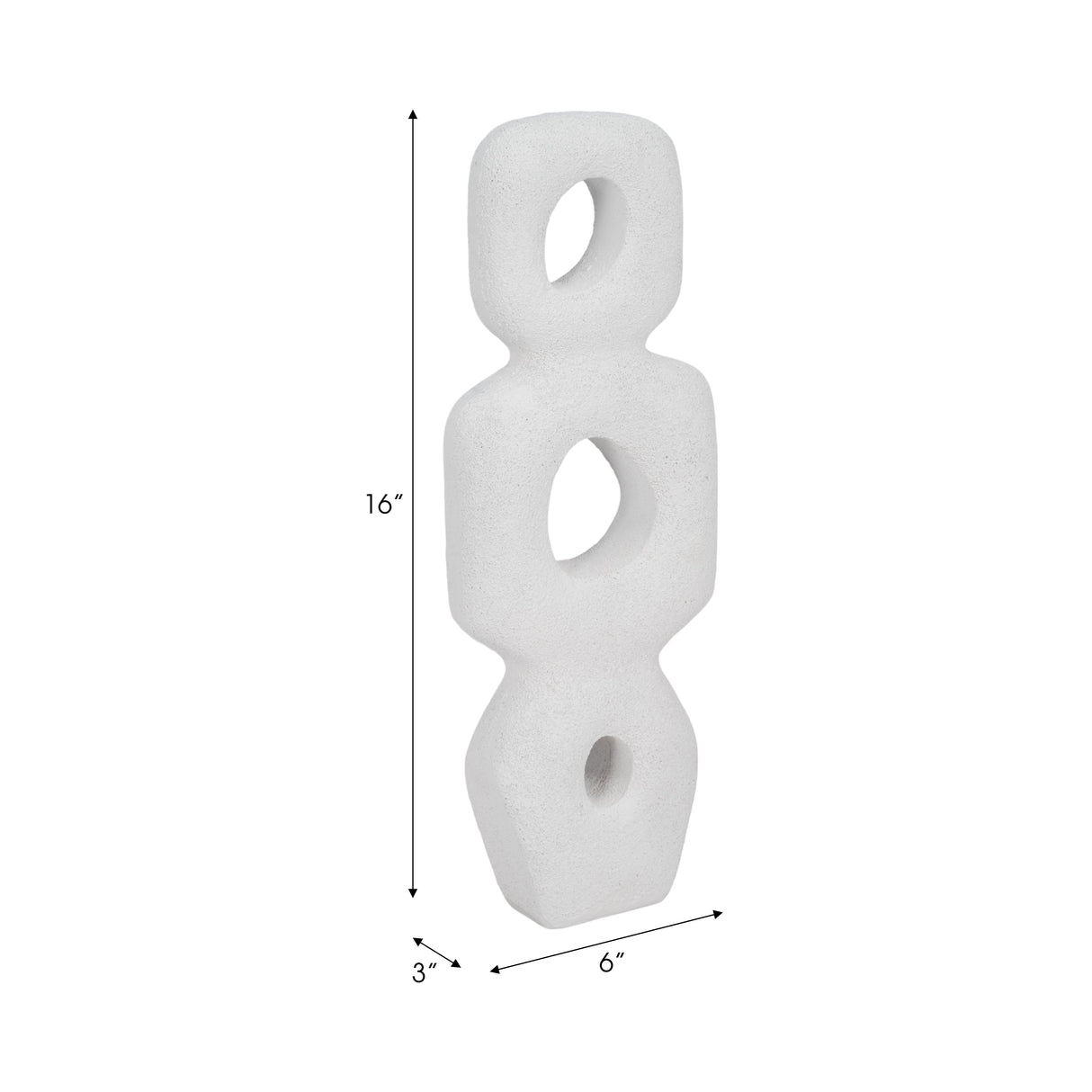 15" Textured Open Cut-out Totem Object, White