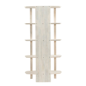 71" Catalina  Fluted Wood Etagere, Cream