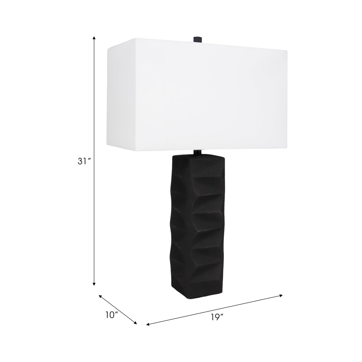 31" Tall Contemporary Table Lamp, Black