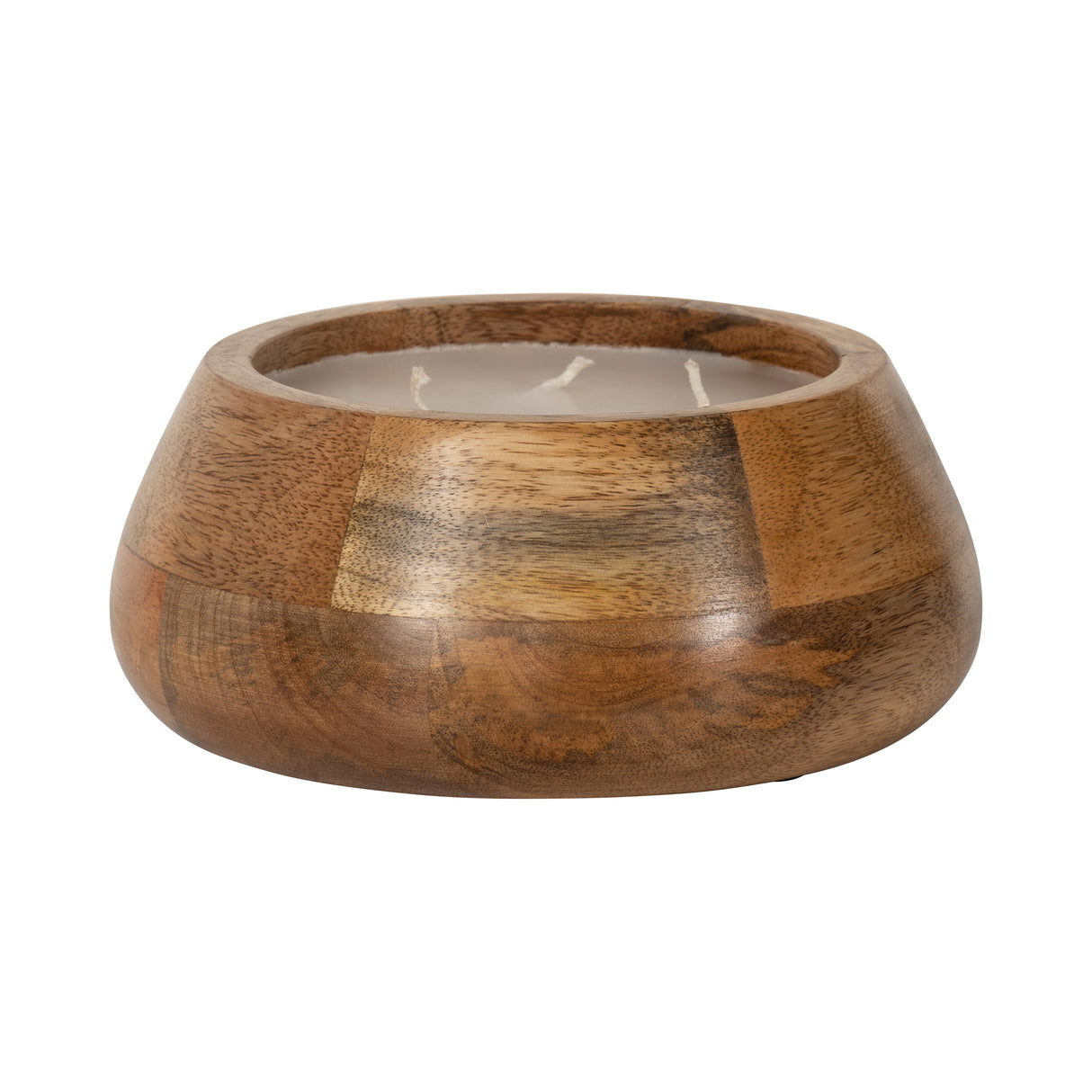 WOOD, 8" 15 OZ MODERN BOWL SCENTED CANDLE, NATURAL