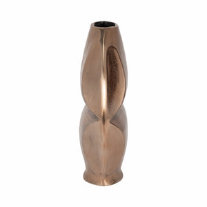 14" Byram, Metal Slit Vase, Champagne