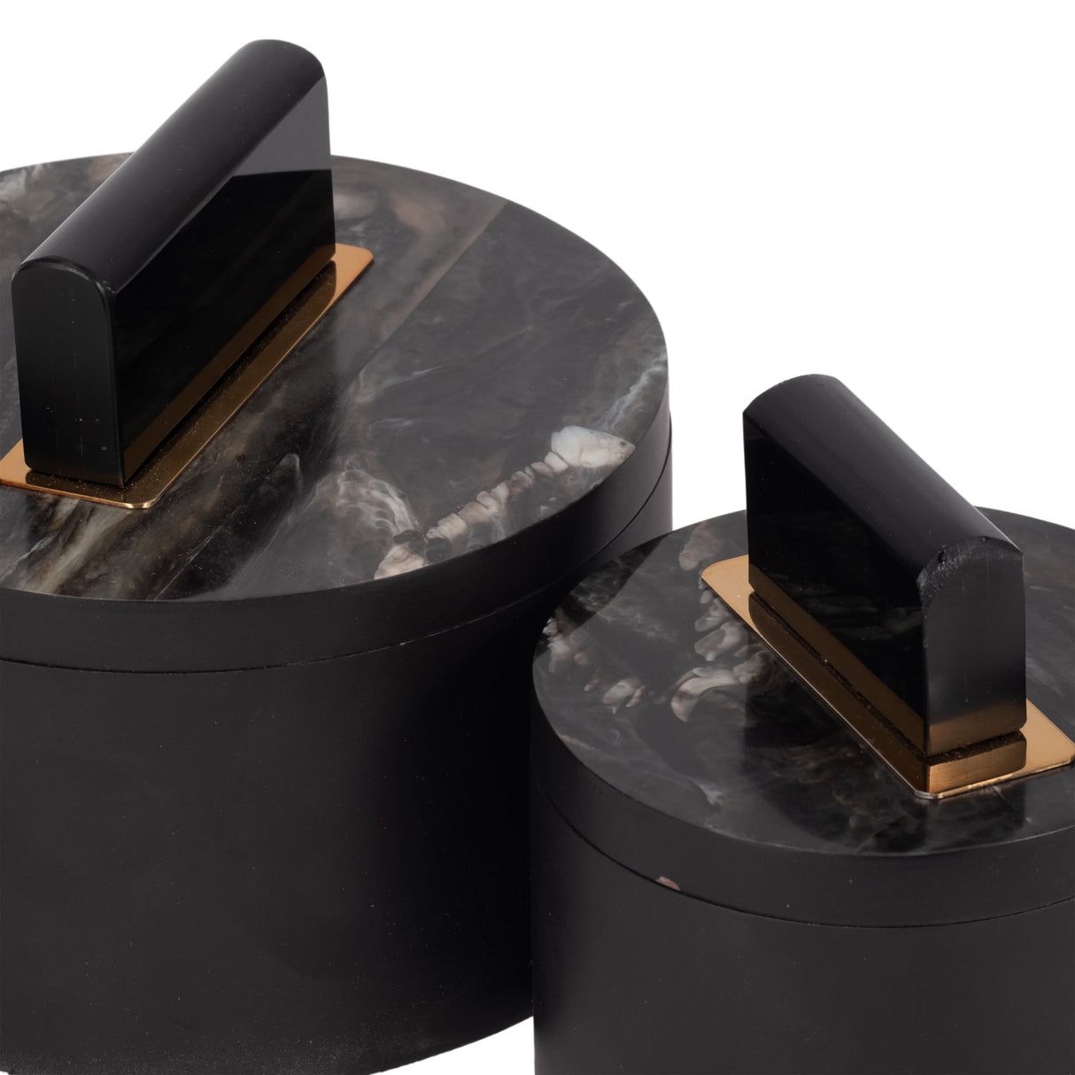Resin, S/2 6/7" Wheatly Black Boxes