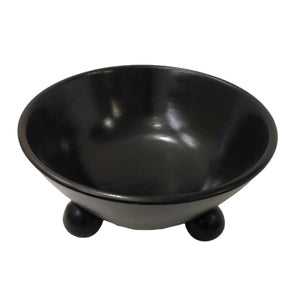 12" Bowl With Ball Feet, Black