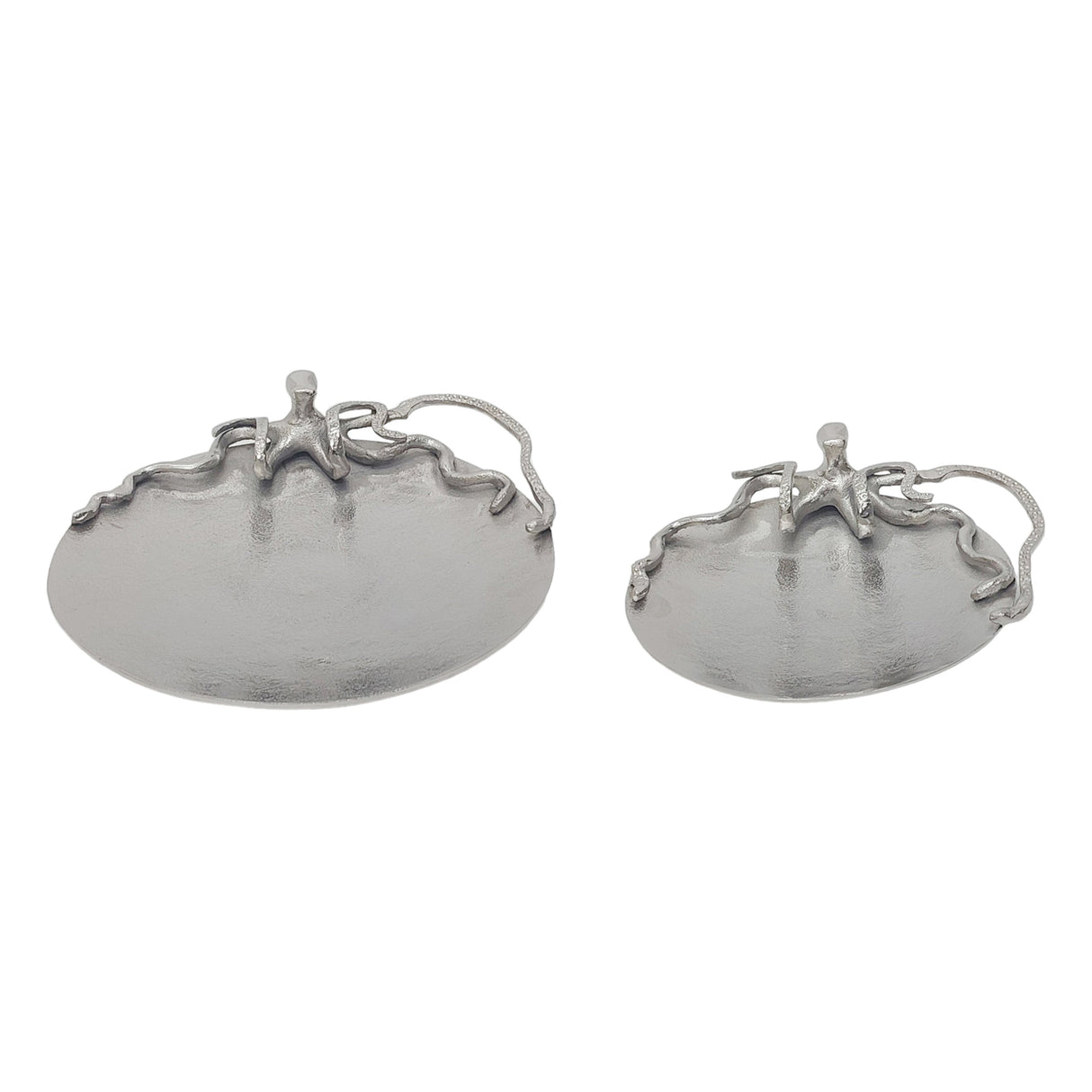 S/2 13/16" Octopus Trays, Silver