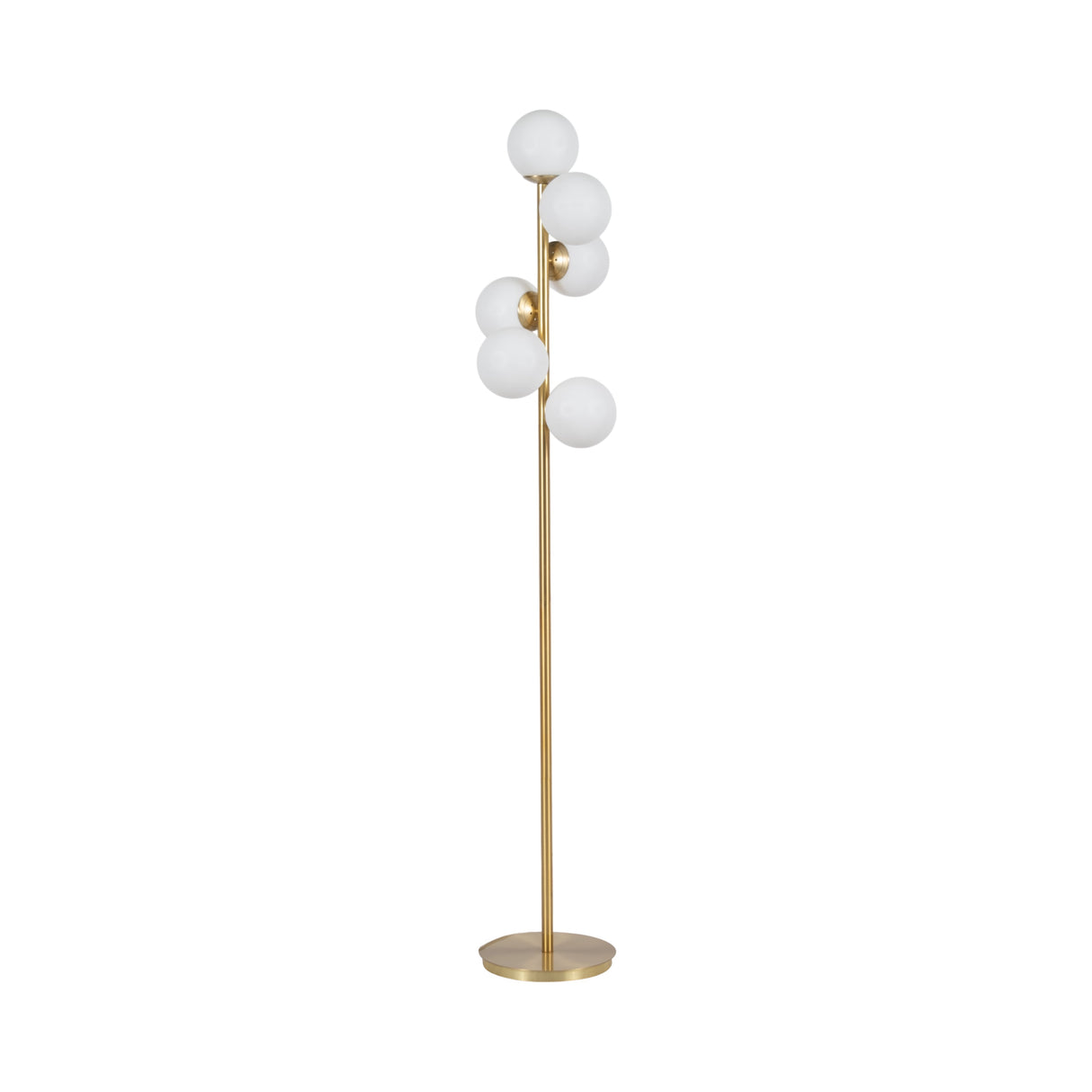 Glass 72" Frosted Globe Floor Lamp, Gold