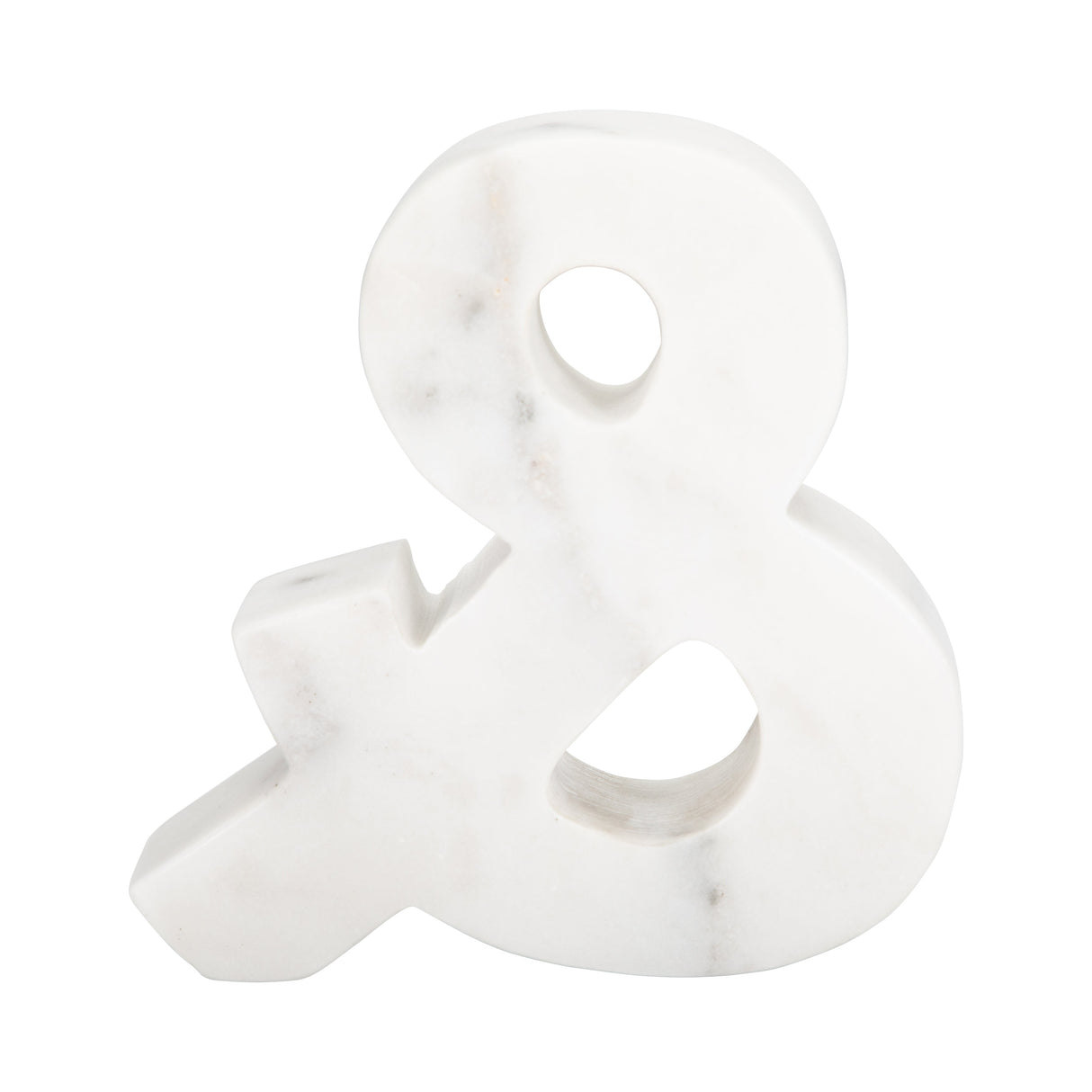 6" Marble Ampersand "&", White