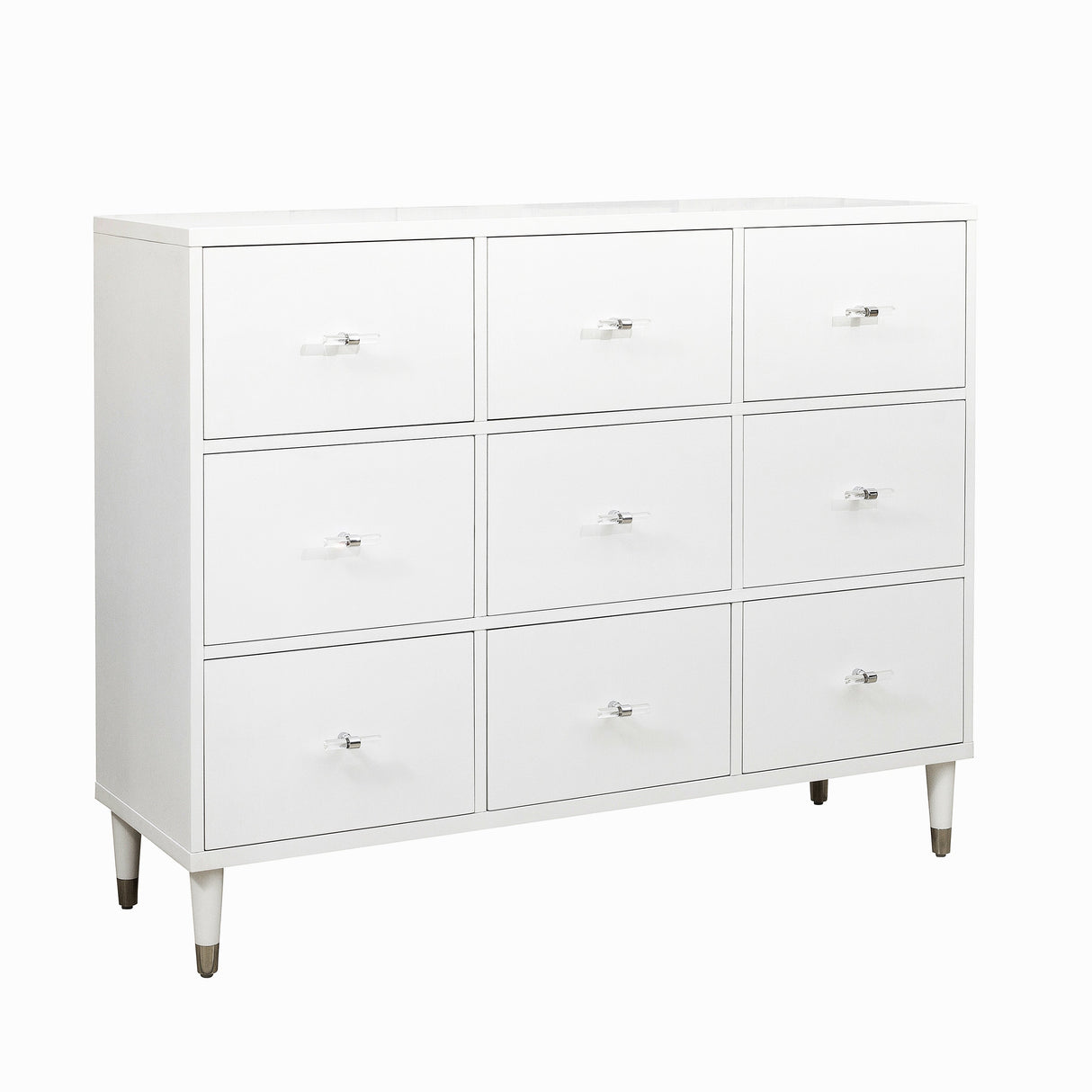 Modern White Nine Drawer Chest