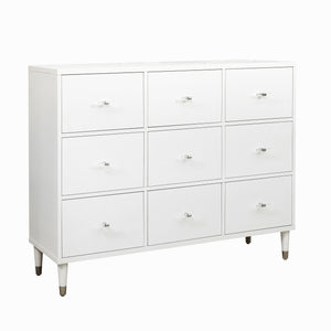 Modern White Nine Drawer Chest