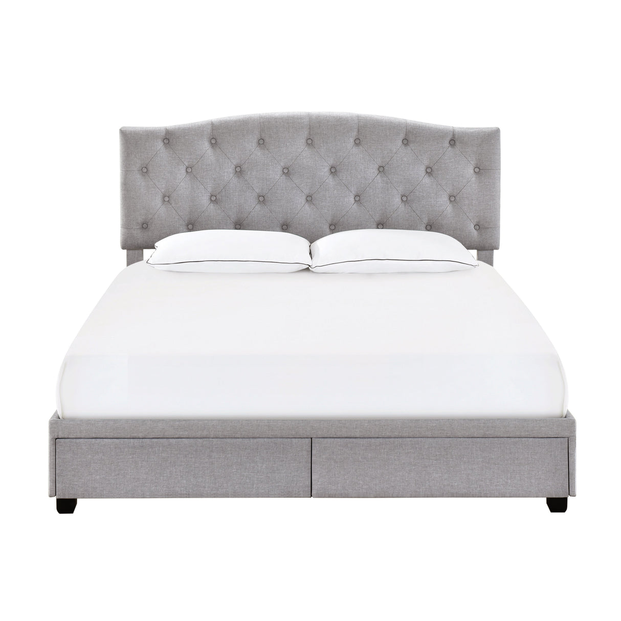 King Tufted Storage Bed - Glacier