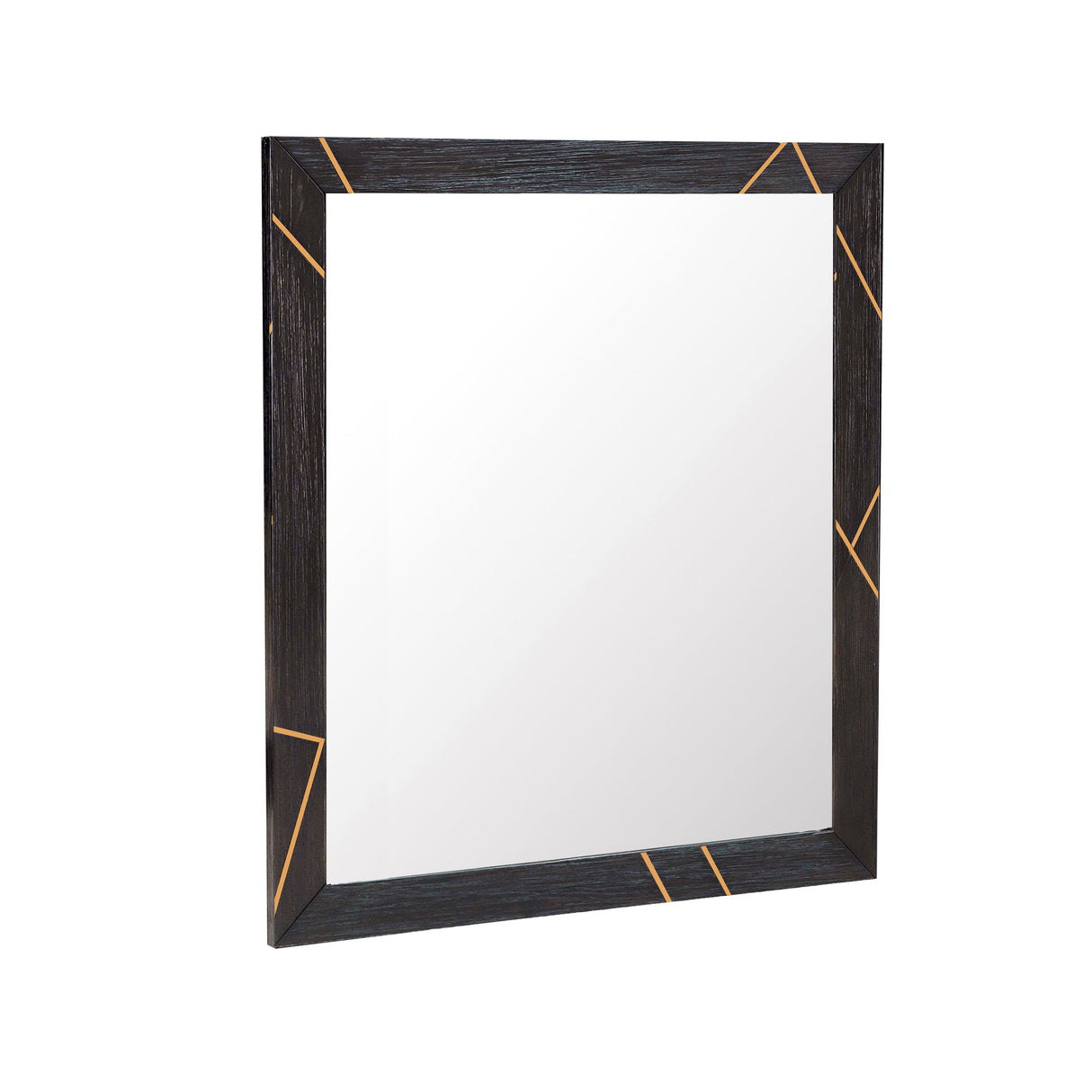 Wood & Metal Inlay Mirror