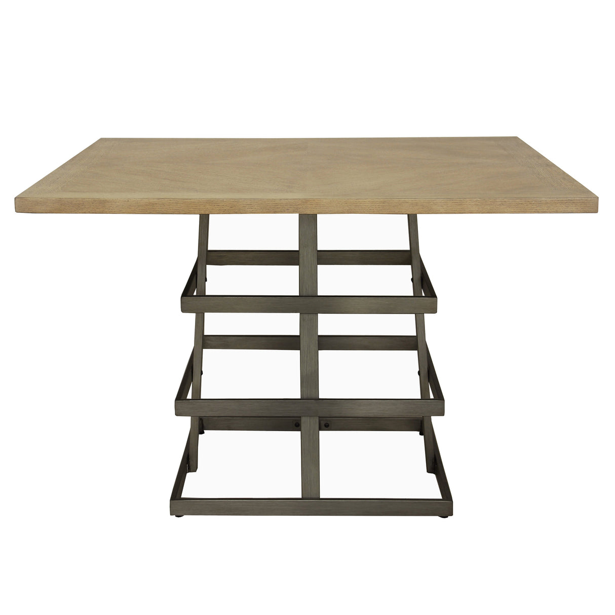 Square Metal Strap Dining Table