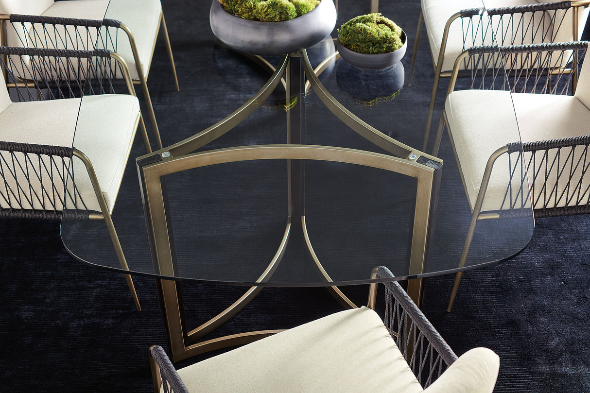 Modern Artisan Remix - Double Pedestal Glass Dining Table