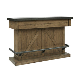 Lt Oak & Metal Top Bar