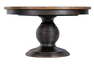 Americana Round Pedestal Dining Table with 1-22in Leaf