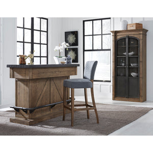 Lt Oak & Metal Top Bar