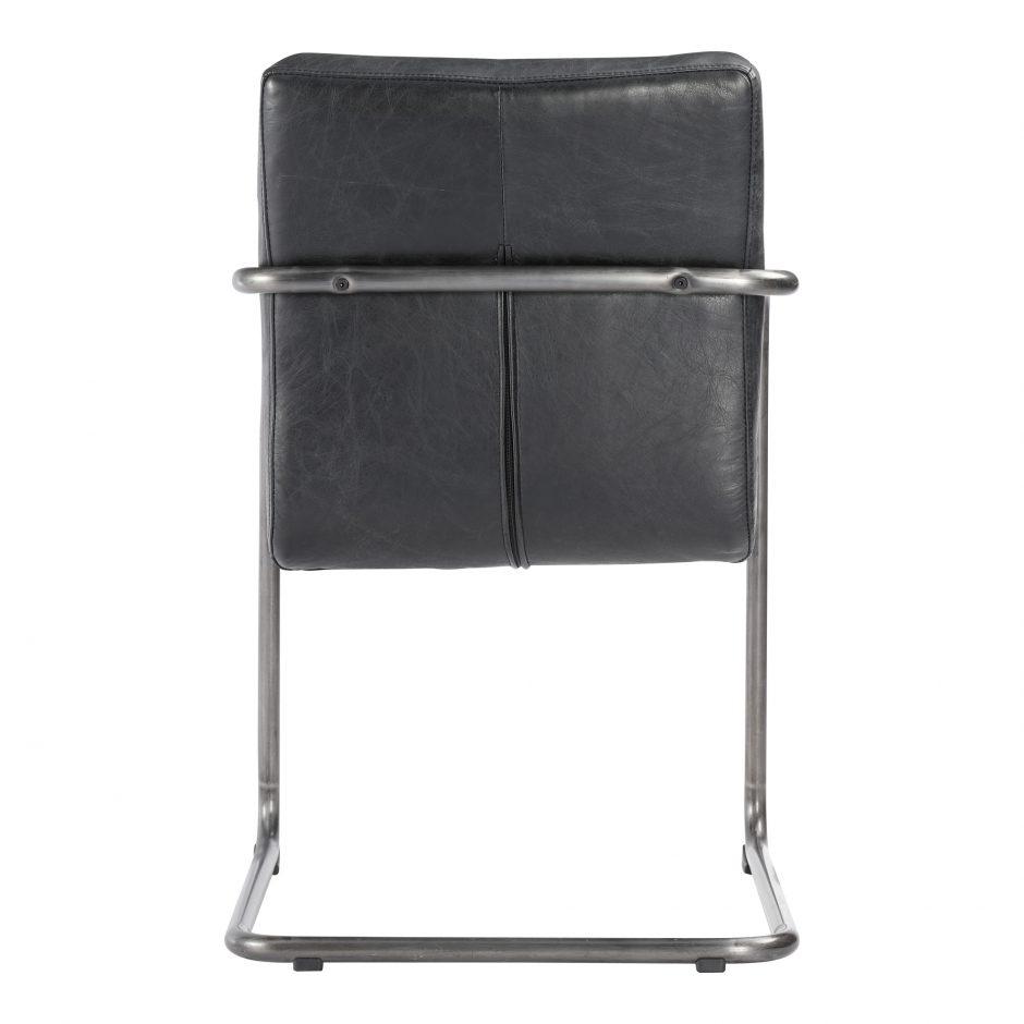 Ansel Arm Chair Onyx Black Leather -M2