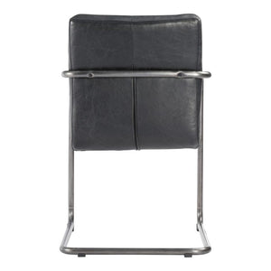 Ansel Arm Chair Onyx Black Leather -M2