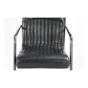 Ansel Arm Chair Onyx Black Leather -M2