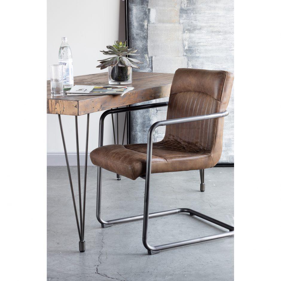 Ansel Arm Chair Grazed Brown Leather-M2