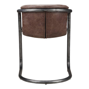 Freeman Dining Chair Grazed Brown Leather-M2