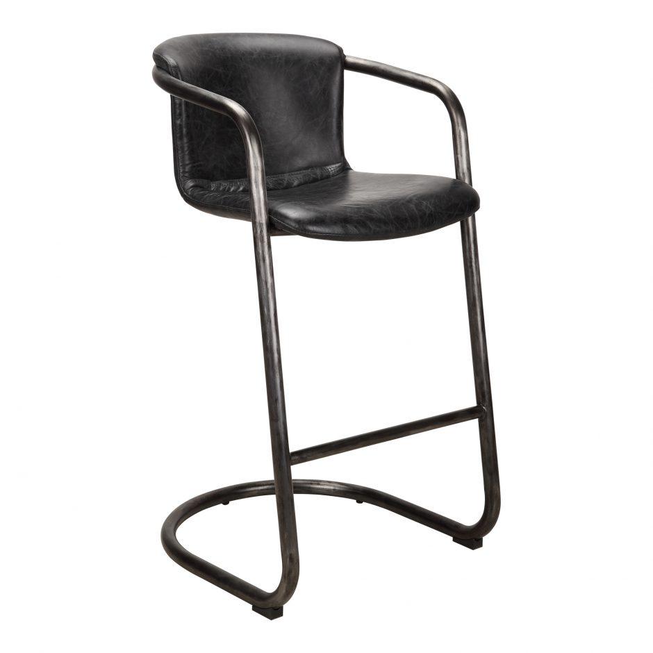 Freeman Barstool Onyx Black Leather -M2