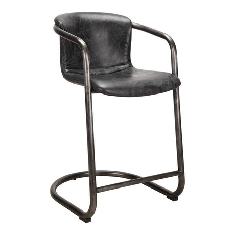 Freeman Counter Stool Onyx Black Leather -M2