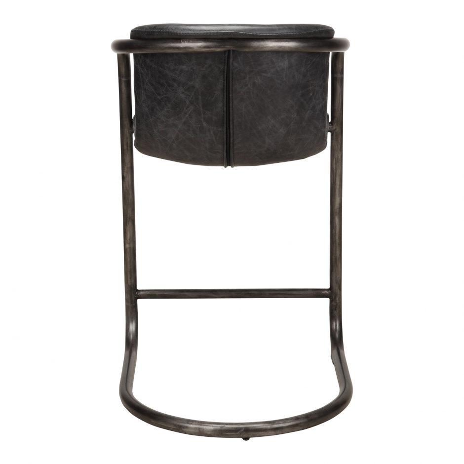 Freeman Counter Stool Onyx Black Leather -M2