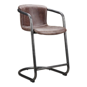 Freeman Counter Stool Grazed Brown Leather-M2