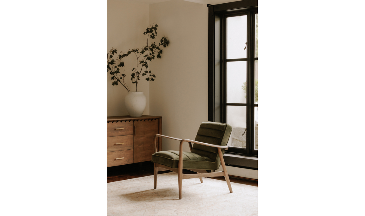 Anderson Arm Chair Dark Ivy Velvet