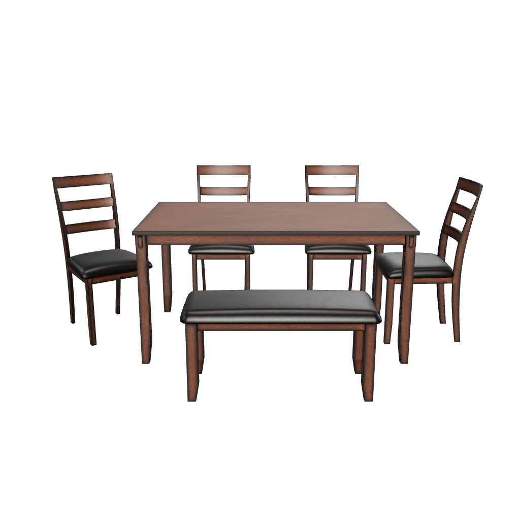 Coviar Dining Table and Chairs with Bench (Set of 6)