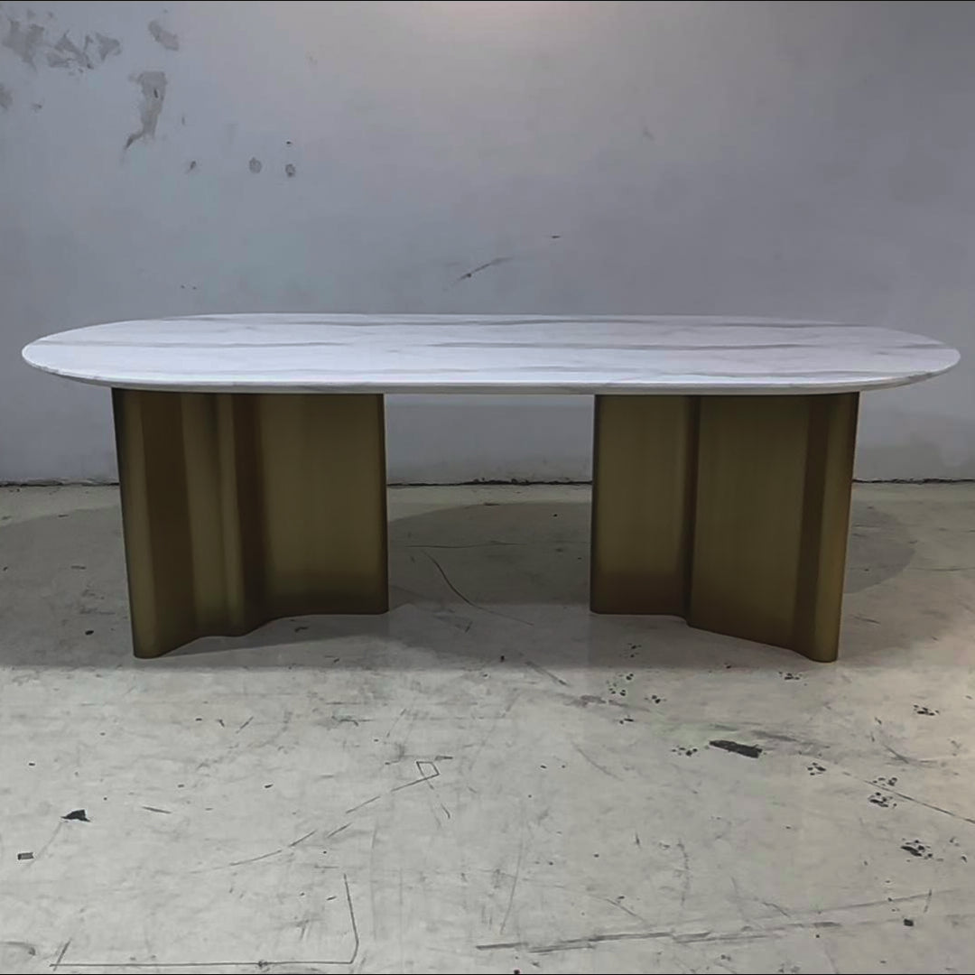 Oval Marble Dining Table -8 Persons