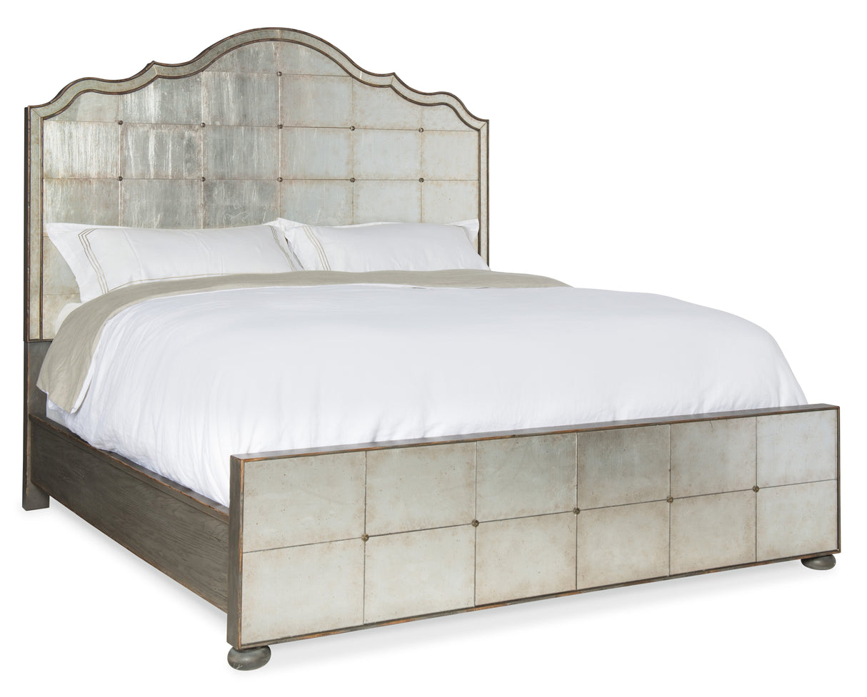 King Mirrored Panel Bed