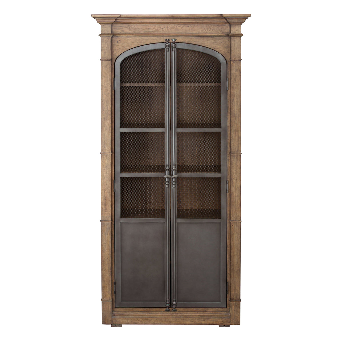 Metal Door Lt  Oak Display Cabinet